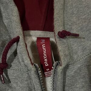 Gray FUBU Hoodie with Burgundy Accents sz 6x